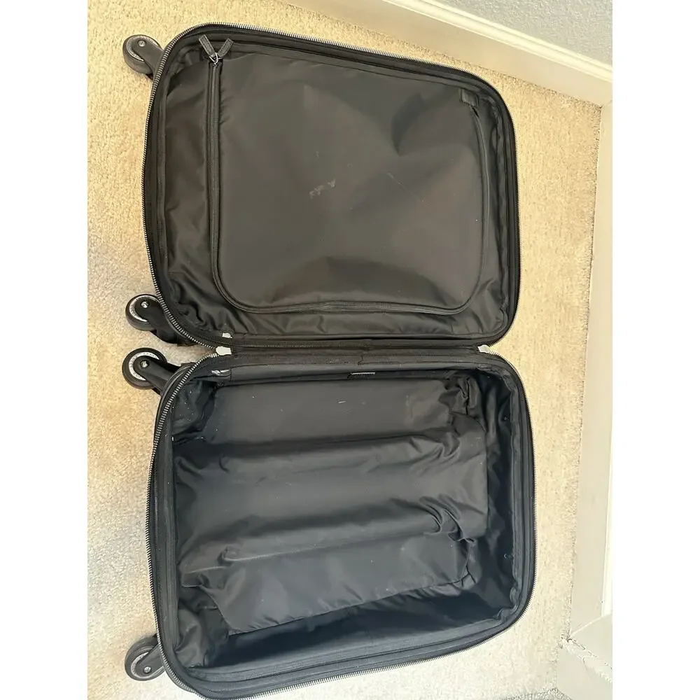 AUTHENTIC GUCCI GG IMPRIME TROLLEY SUITCASE CARRY-ON LUGGAGE BLACK 293909